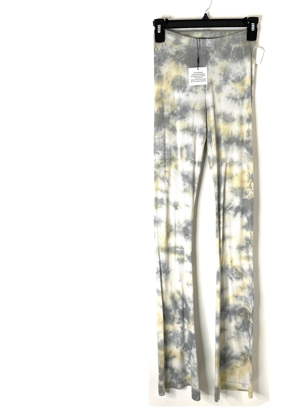 Zara Ribbed Tie Dye Flare Pants High Waist Stretch Pull On Elastic Waist NWT